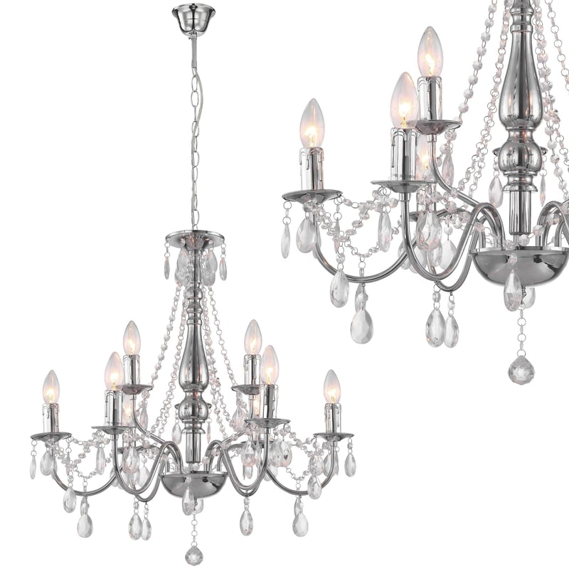 Lampa Sufitowa Wisząca Toolight Ebt016-9Cp Chrom