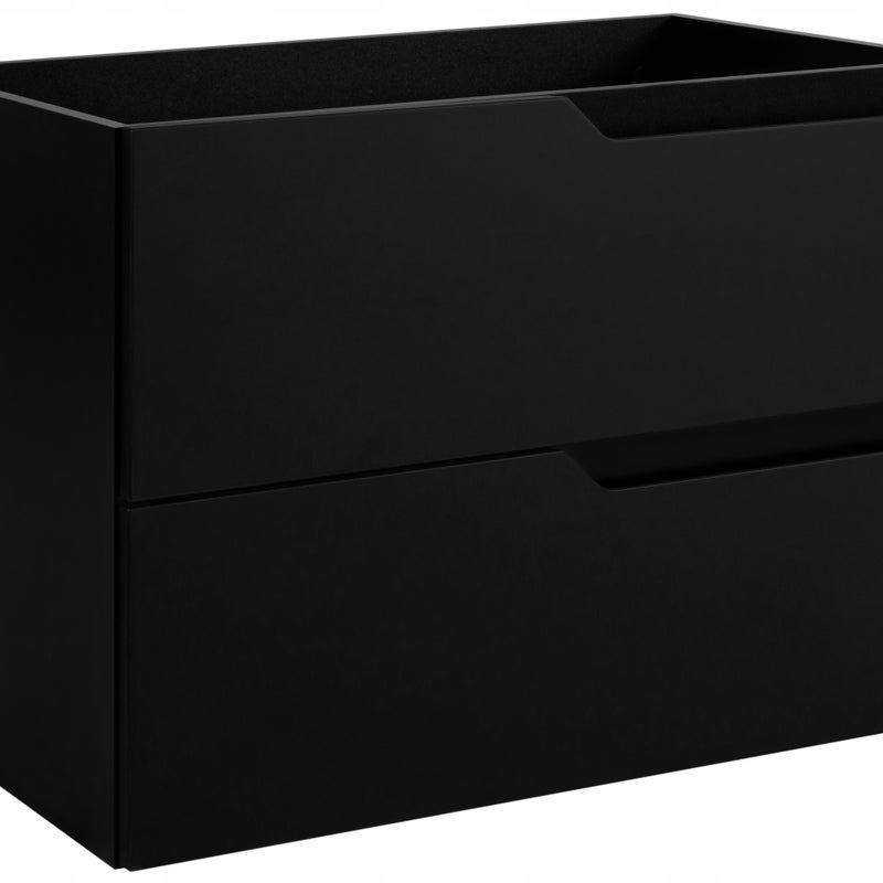 Szafka łazienkowa MODERN 80 cm czarna MDF frezowane uchwyty