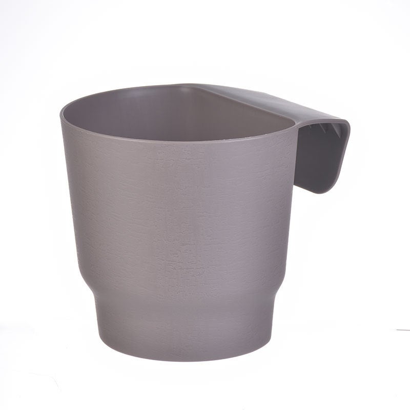 Doniczka wisząca na płot balkonowy, mała, plastikowa, szara, odpowiednia do dekoracji ogrodu zewnętrznego, 1 sztuka