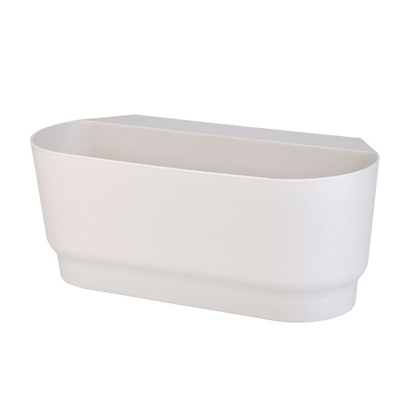 Duża, biała plastikowa doniczka wisząca na balkon, idealna do dekoracji ogrodu, 1 sztuka