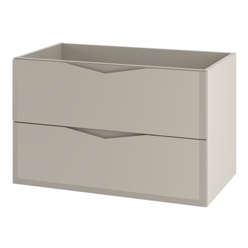 Szafka łazienkowa DELICA 80 cm kaszmir wisząca 2 szuflady frezowane MDF mat