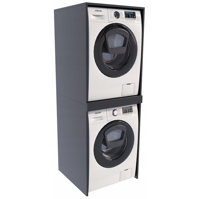 Szafka nad pralkę i na suszarkę TS czarna szafka łazienkowa słupek regał