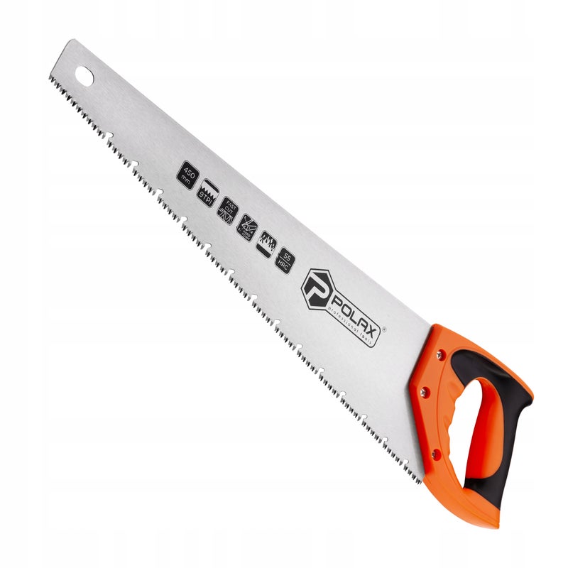Polax Piła płatnica 450mm 9TPI ręczna do cięcia drewna mokre/suche ostra