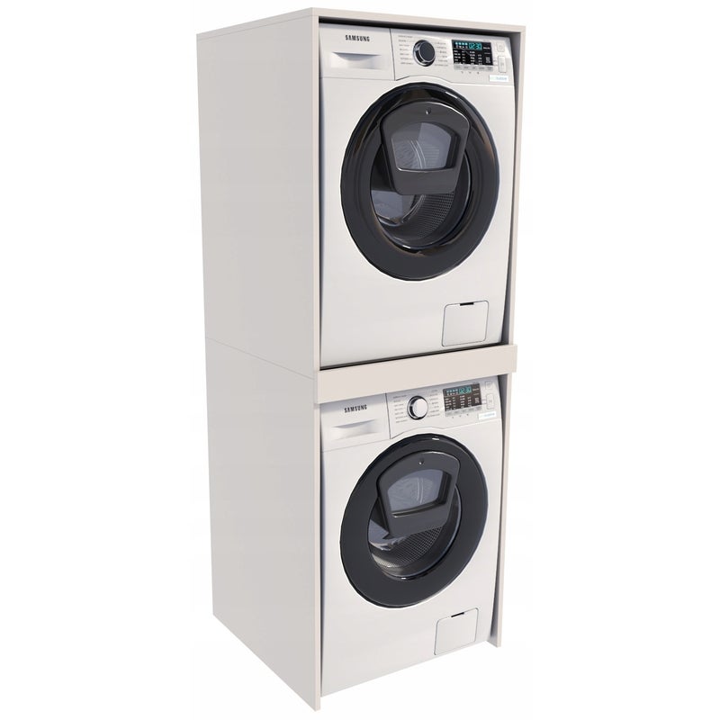 Szafka nad pralkę i na suszarkę TS biała szafka łazienkowa słupek regał