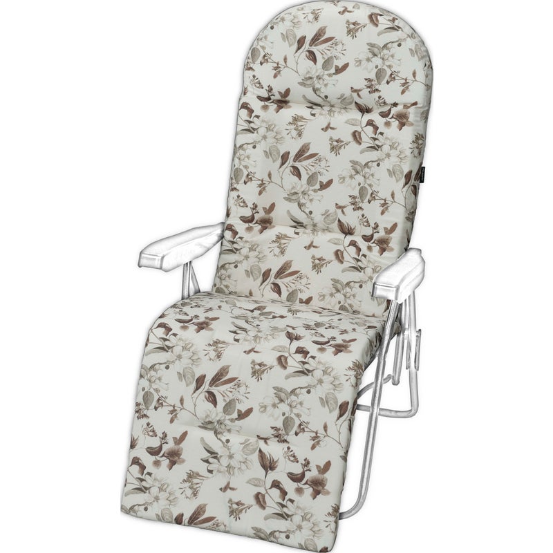 Poduszka na leżak ogrodowy z podnóżkiem AMPO beżowy brązowy 1 szt.