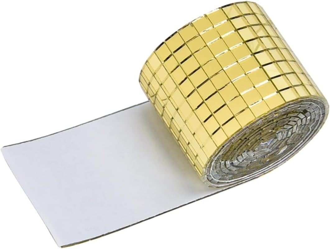 Naklejki ścienne z mozaiką w kolorze złotym 4*100 cm 1 naklejka dekoracyjna do kuchni, łazienki, lustra szklanego