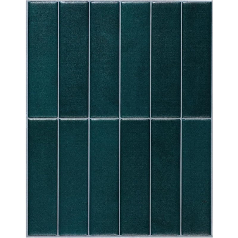 Naklejki ścienne 3D z żywicy epoksydowej, ciemnoniebieskie, 22,9 x 29 cm, 5 arkuszy, samoprzylepne naklejki poliuretanowe do płytek kuchennych i łazie