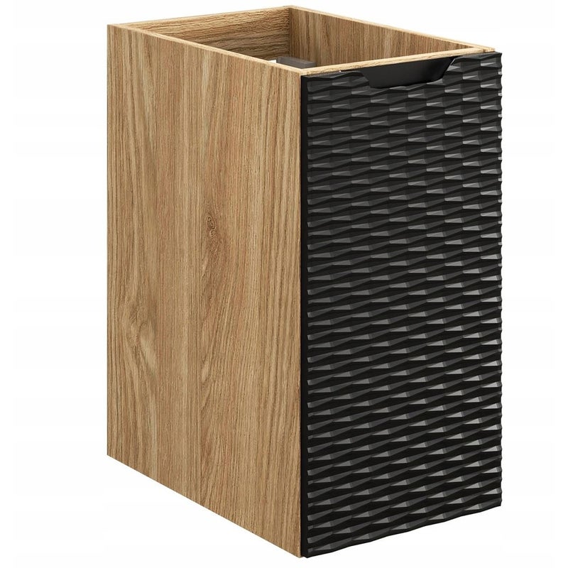 Szafka łazienkowa OCEAN 30 cm czarna dąb olejowany front 3D MDF wisząca pod blat