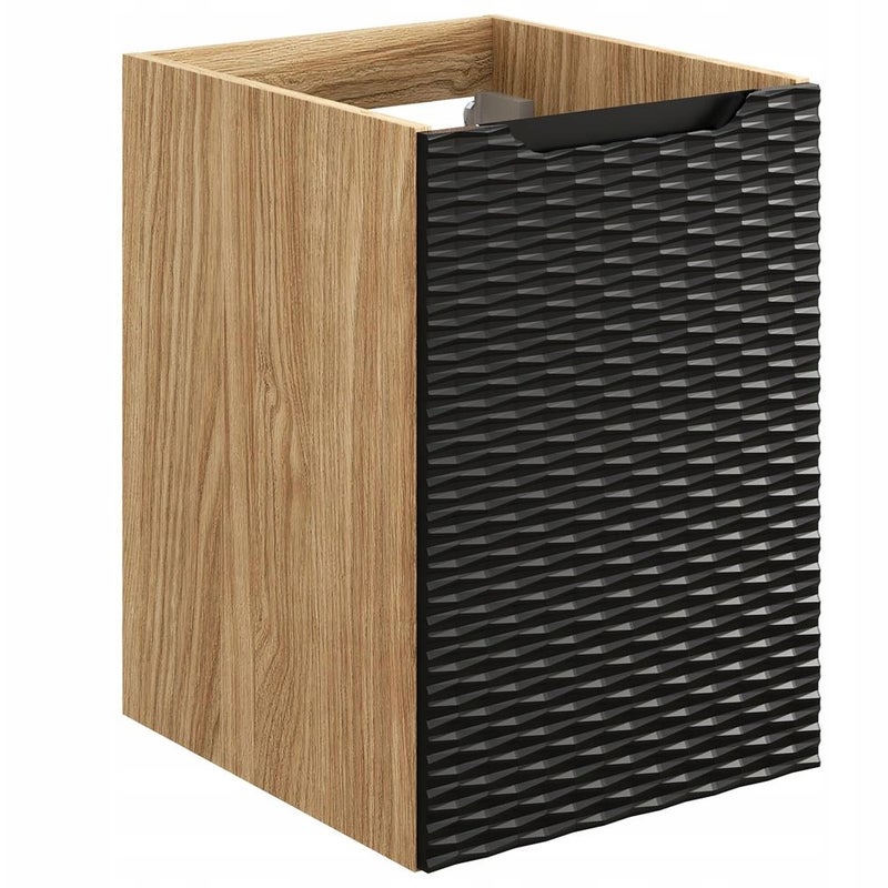 Szafka łazienkowa OCEAN 40 cm czarna dąb olejowany front 3D MDF wisząca pod blat