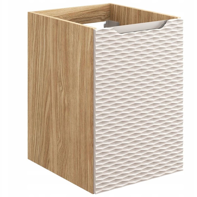 Szafka łazienkowa OCEAN 40 cm beżowa dąb olejowany front 3D MDF wisząca pod blat