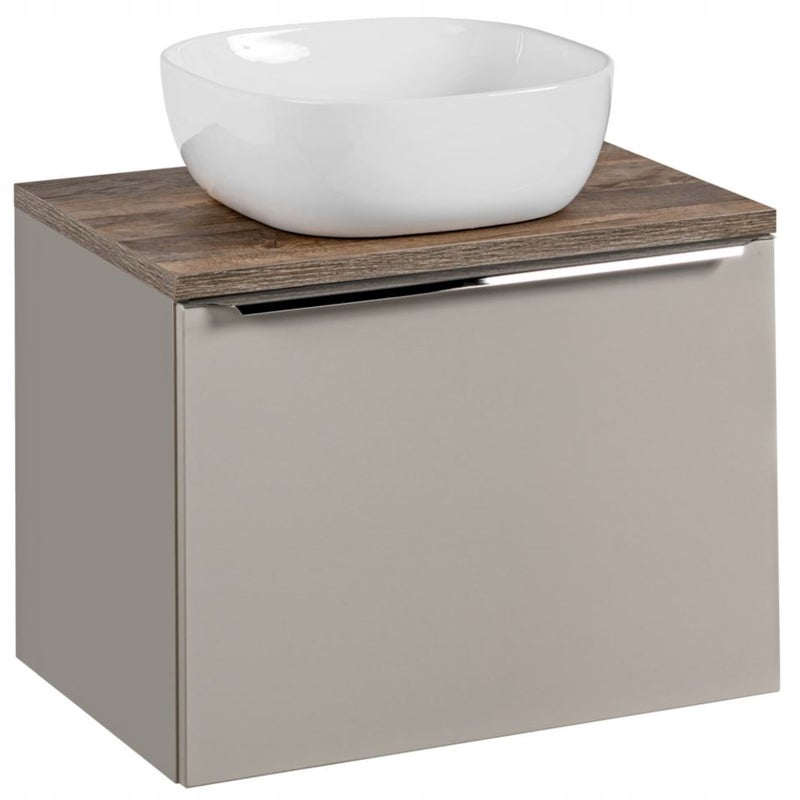 Szafka łazienkowa SANTA FE 60 cm taupe z blatem dąb Santa Fe i umywalką