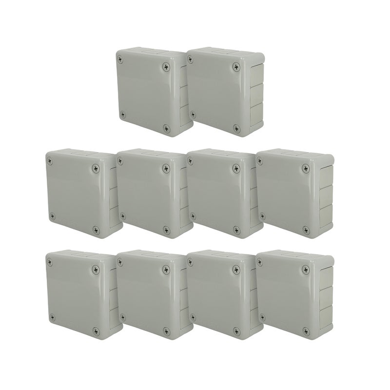 Puszka natynkowa hermetyczna 98x98x42mm 12-wlotowa, z dławikami gumowymi, IP55 zamknięcie 