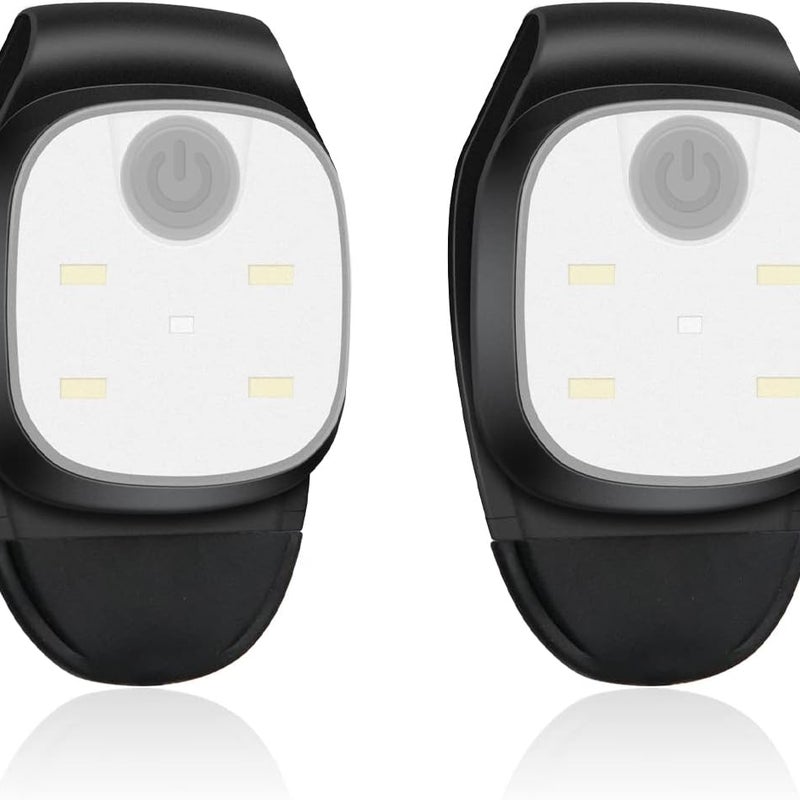 Zestaw 2 latarek czołowych LED z klipsem, bez użycia rąk, wodoodporna lampa, 4 tryby oświetlenia, latarki czołowe do biegania, c