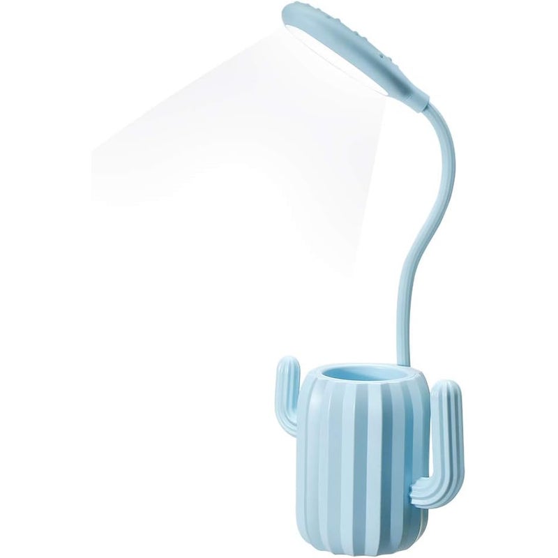 Lampa stołowa w kształcie kaktusa, kreatywny uchwyt na długopisy, lampka nocna, regulowana jasność, sterowanie dotykowe, lampa stołowa LED do czytania