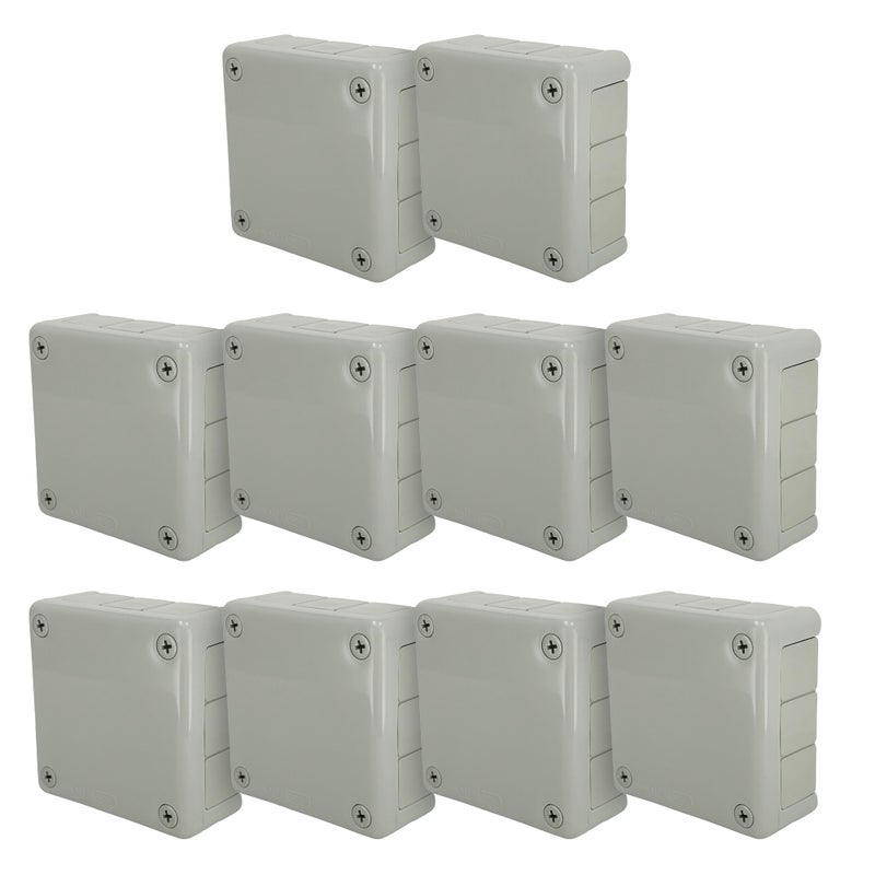 Puszka natynkowa hermetyczna 118x118x46mm 12-wlotowa, z dławikami gumowymi, IP55 zamknięcie 