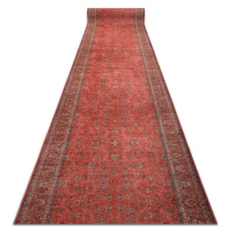 CHODNIK podgumowany DO PRANIA LOTUS TRADITION 58160 Klasyczny, ornament czerwony 100cm 100x470 cm