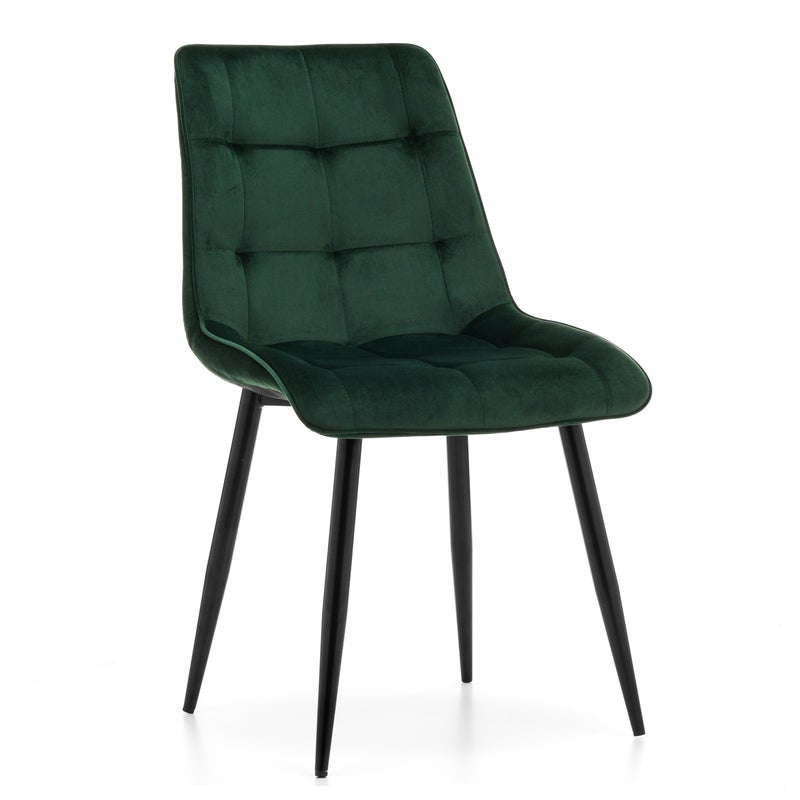 Krzesło tapicerowane welurowe CHIC velvet aksamit zielony