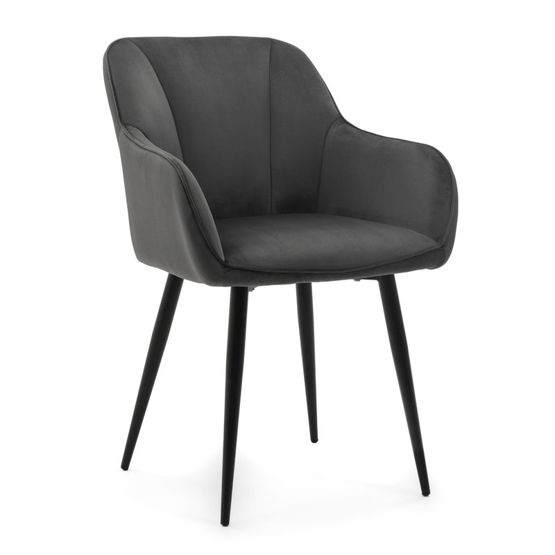Krzesło tapicerowane welurowe LAGO velvet aksamit szary