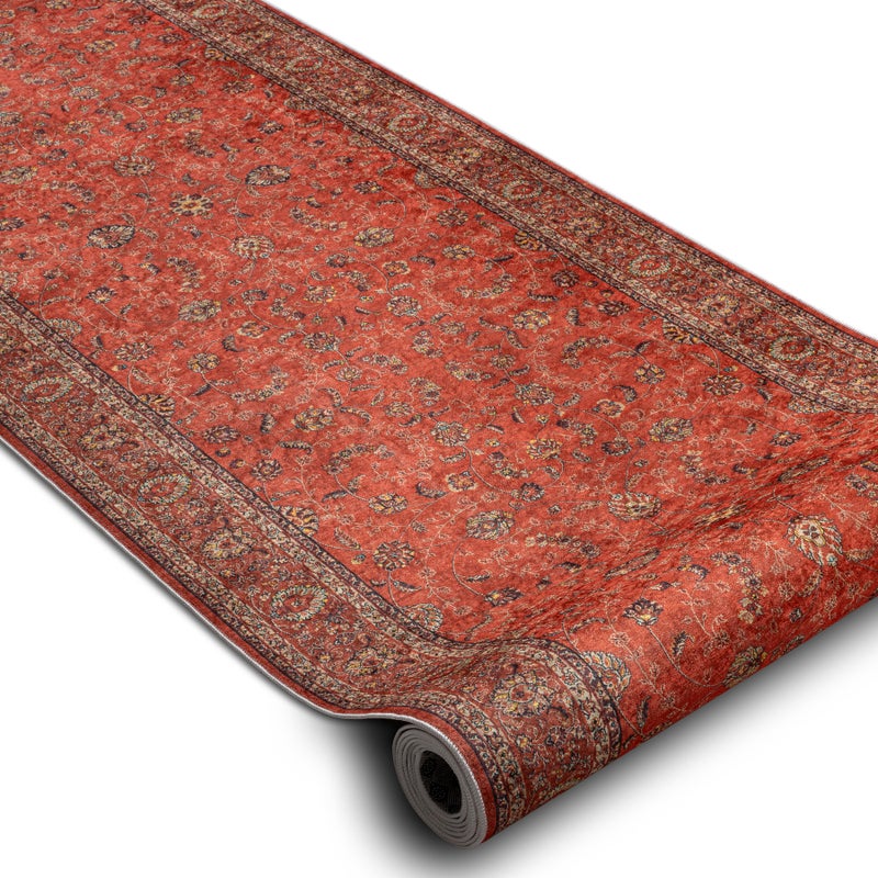 CHODNIK podgumowany DO PRANIA LOTUS TRADITION 58160 Klasyczny, ornament czerwony 120cm 120x1150 cm