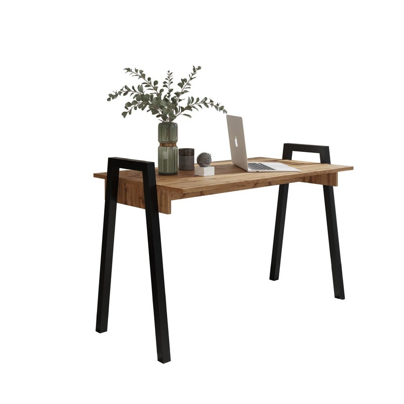 Biurko FRAME - Loftowy Design z Dębowym Blatem i Czarnymi Nogami, Wymiary 120x68 cm