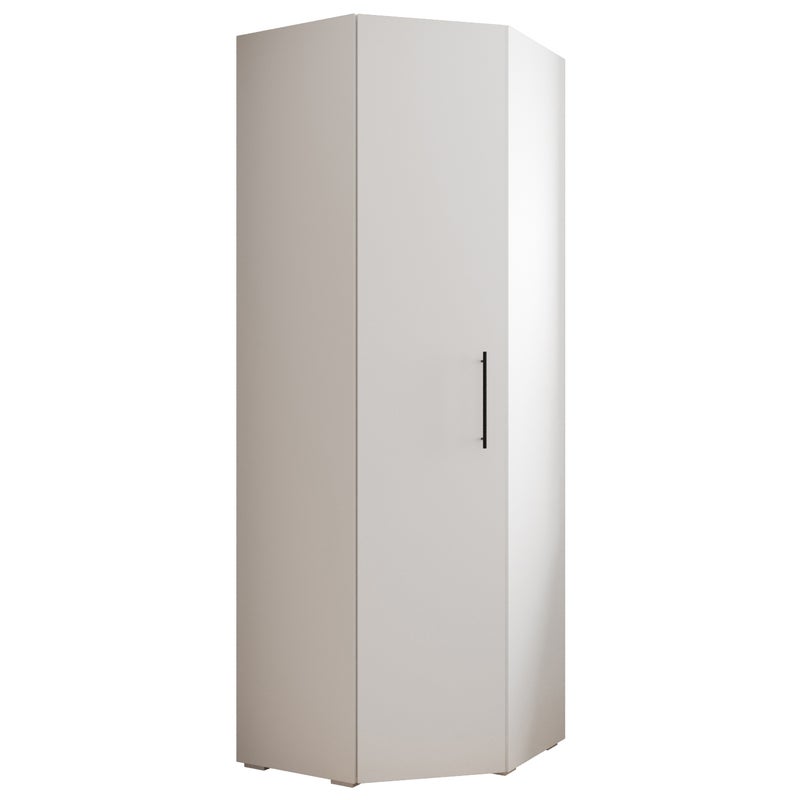 Szafa narożna uchylna ubraniowa Inova 3 biały + u. czarny Abiks Meble