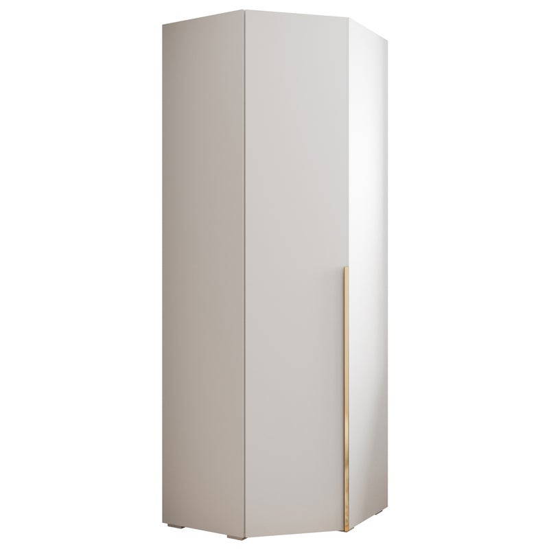 Szafa narożna uchylna ubraniowa Inova 1 biały + u. złoty Abiks Meble