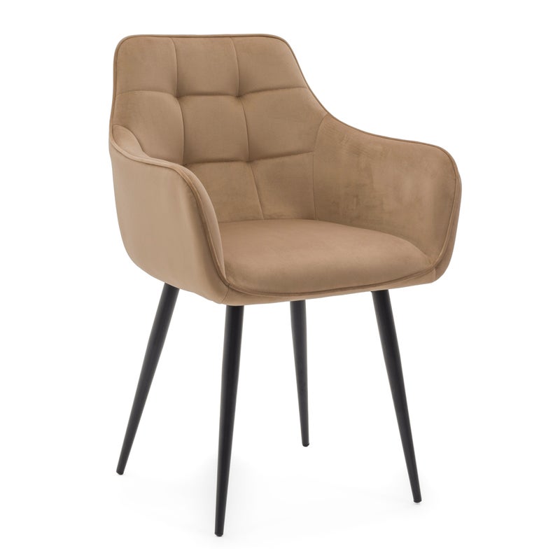 Krzesło tapicerowane welurowe GALLO velvet aksamit beżowy