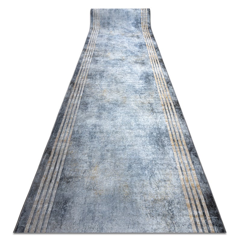 CHODNIK podgumowany DO PRANIA LOTUS FRAMES 29870 Ramka, kamień srebrny / złoty 100cm 100x690 cm