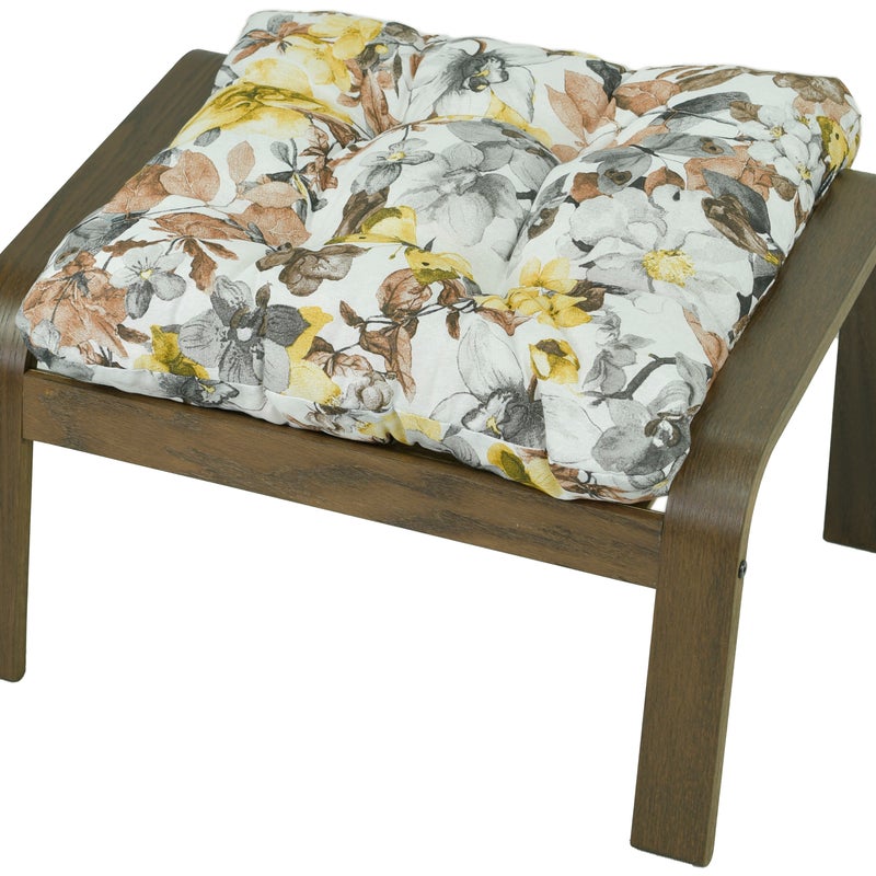 Poduszka na podnóżek do fotela POANG AMPO biały żółty brązowy 1 szt.