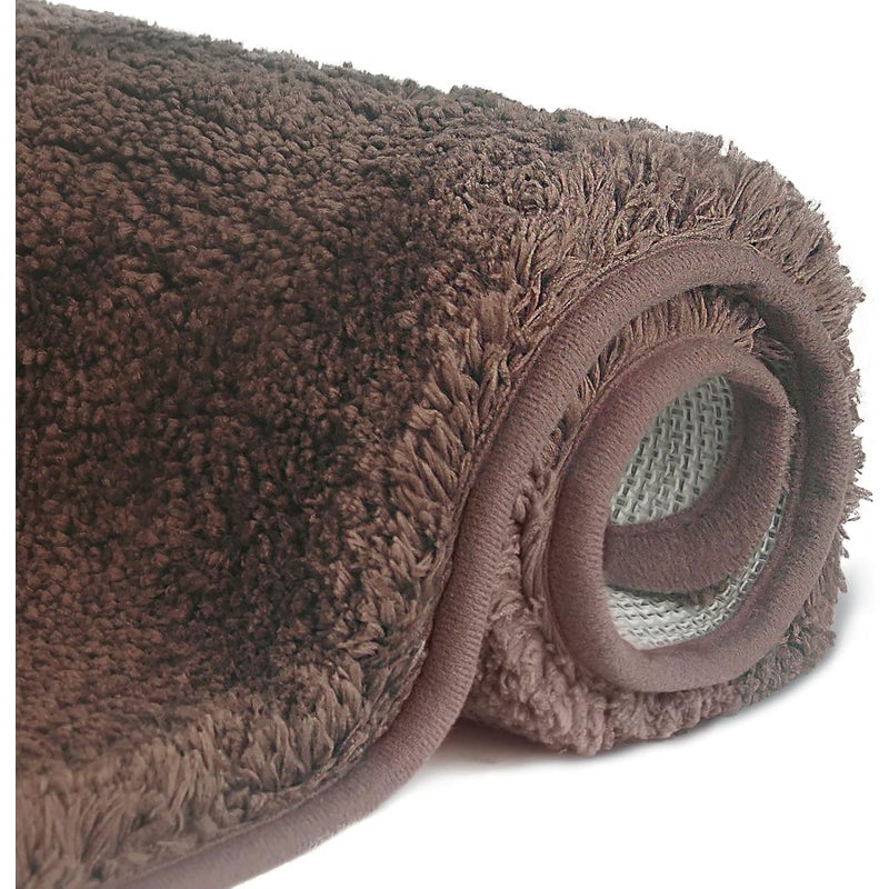 Mata łazienkowa z mikrofibry, antypoślizgowa, z długim włosiem, nadająca się do prania w pralce, miękka i chłonna, do wanny, prysznica i łazienki – b