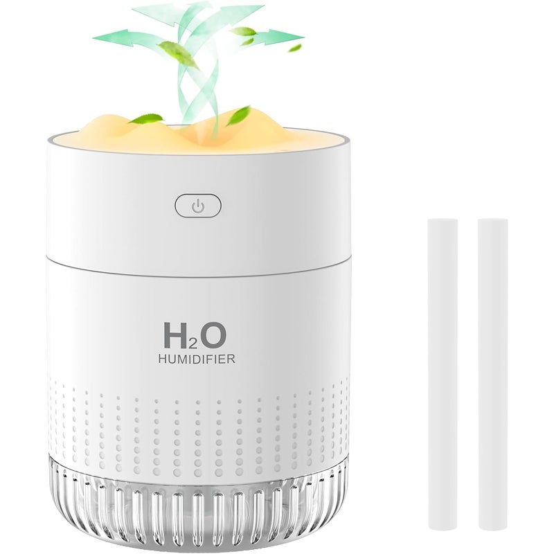 Mały, przenośny nawilżacz powietrza, nawilżacz wytwarzający chłodną mgiełkę, nawilżacz osobisty, akumulatorowy, z lampką nocną