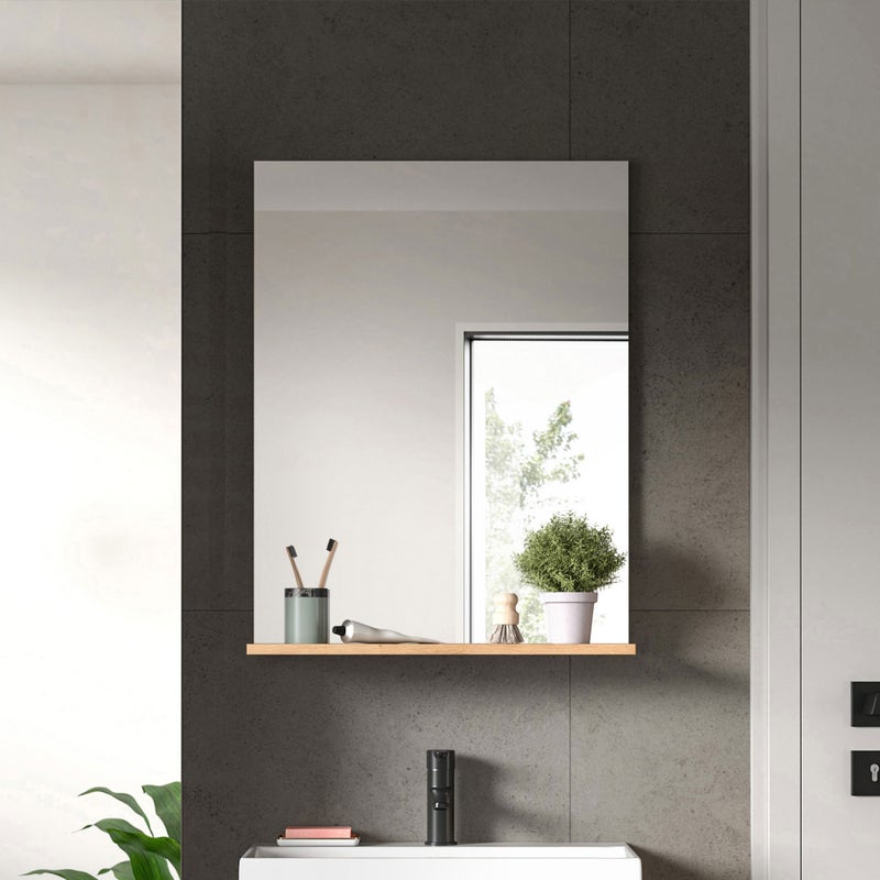 Scout lustro do kąpieli 1 drzwi, 1 półka szałwia dekor, dąb dekor.