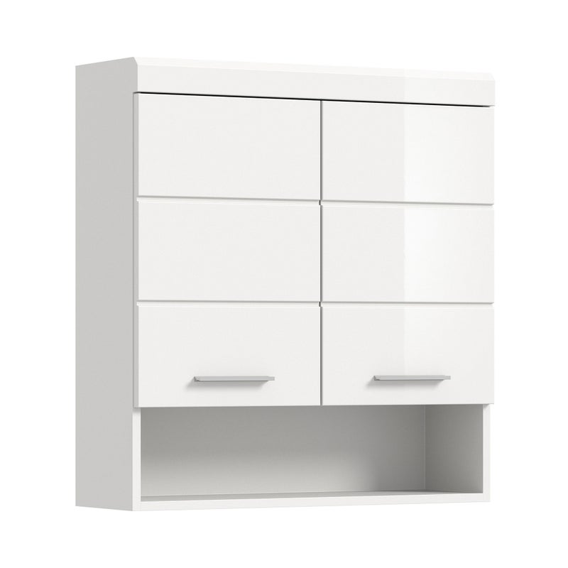 Scout szafka łazienkowa wisząca 2 drzwi, 3 drzwi z lustrem, 1 półka biały połysk, biały.