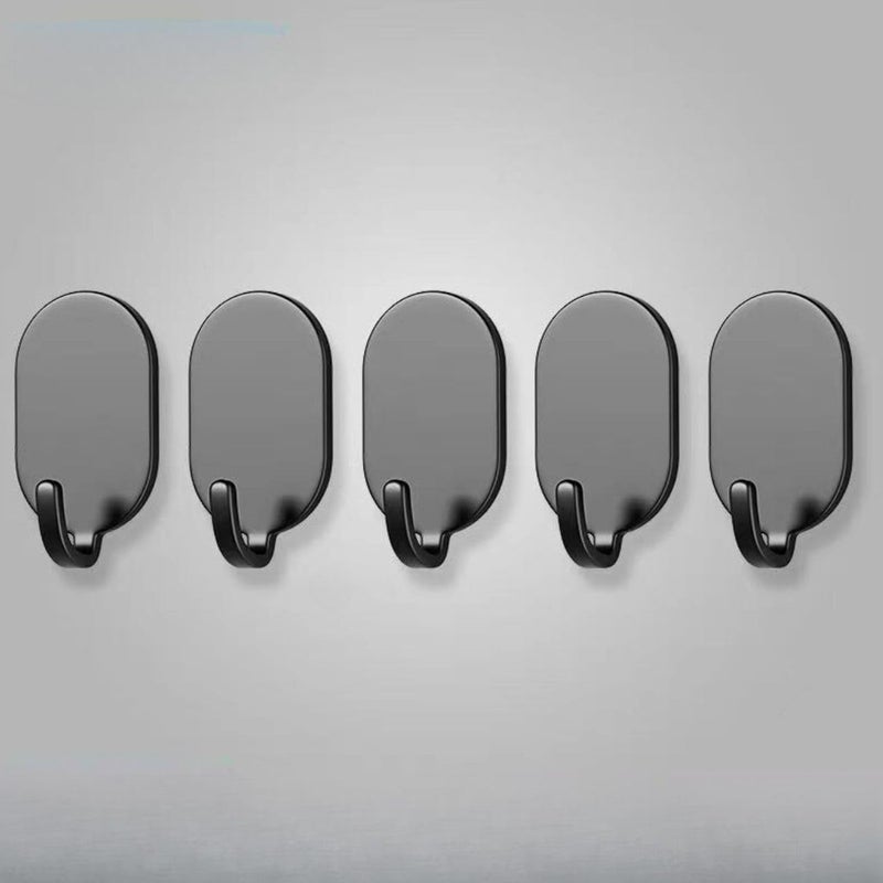 Wieszaki na ręczniki - odpowiednie do różnych gładkich powierzchni, w tym drewna, ceramiki, szkła i metalu - czarne, zestaw 5 szt.