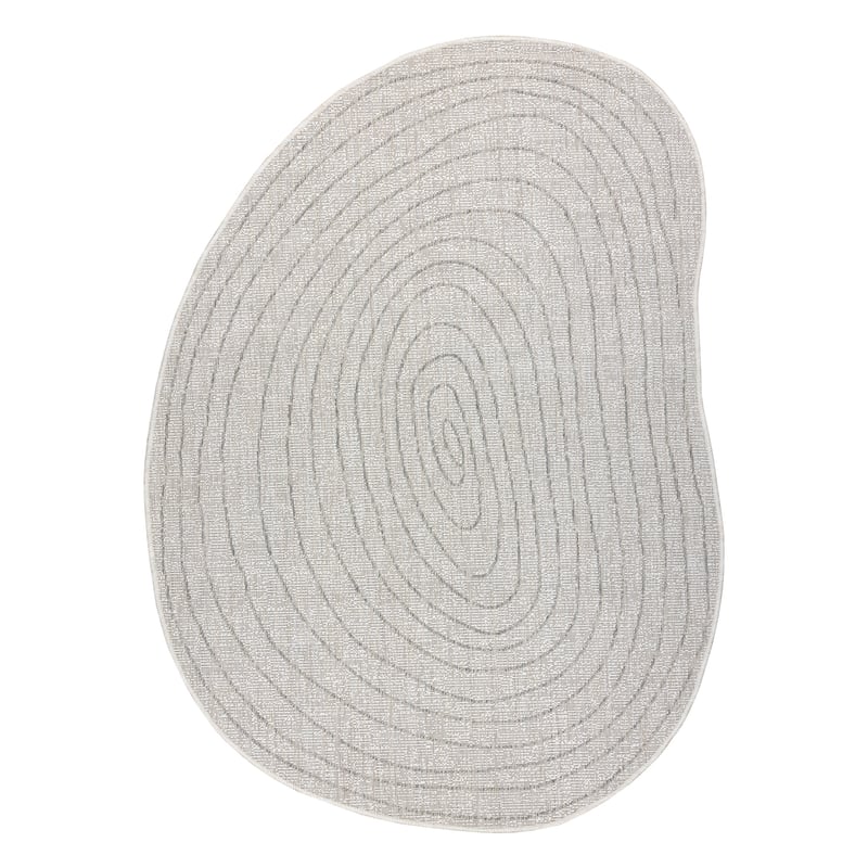 Dywan ORGANIC 2743 sizal Pień, słój drzewa ecru / szary - naturalny, nowoczesny nieregularny kształt 200x290 cm