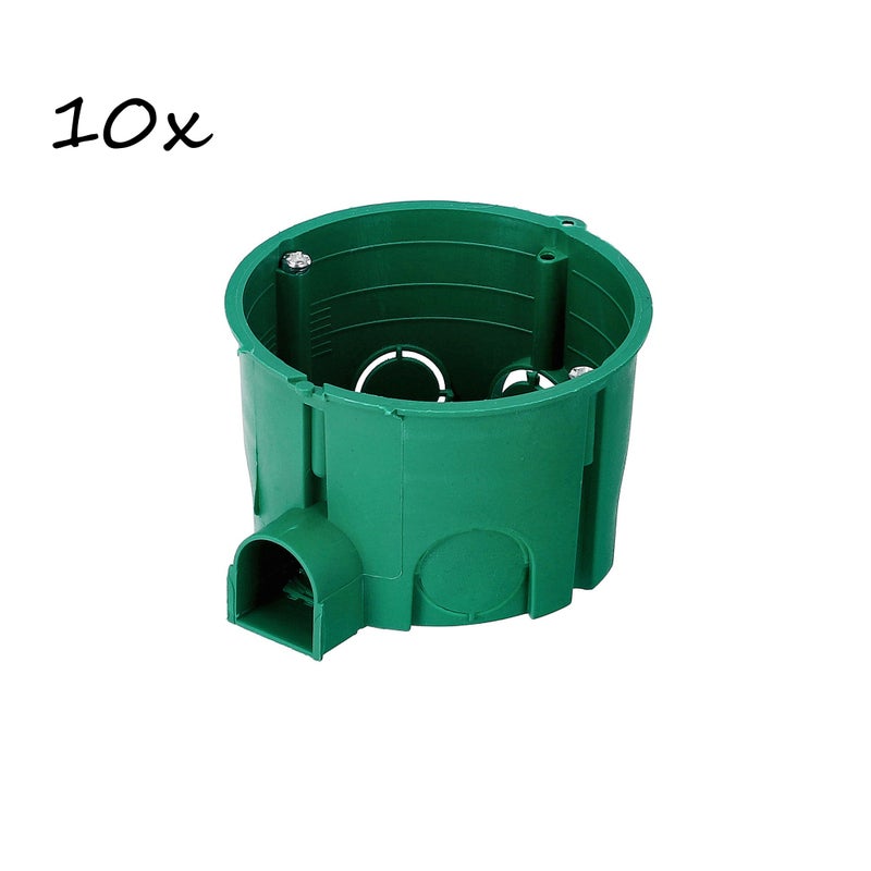 Puszka podtynkowa łączeniowa fi 60 płytka z wkrętami zielona EDO 10szt.