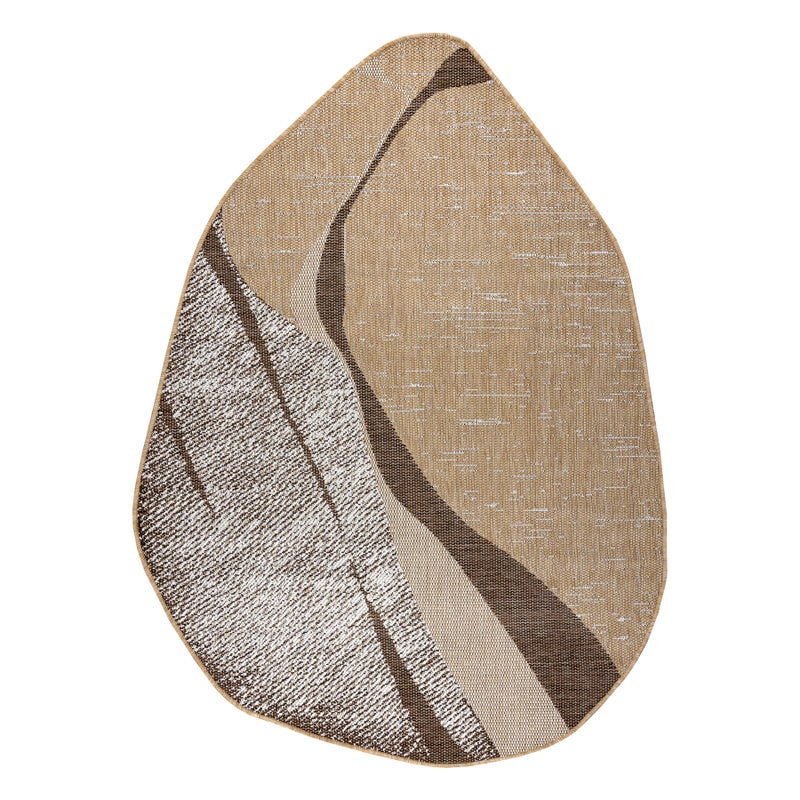 Dywan ORGANIC 2739 sizal Kamień naturalny / ecru - nowoczesny nieregularny kształt 120x170 cm