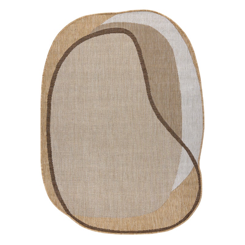 Dywan ORGANIC 2123 sizal Kamień naturalny / ecru - nowoczesny nieregularny kształt 120x170 cm