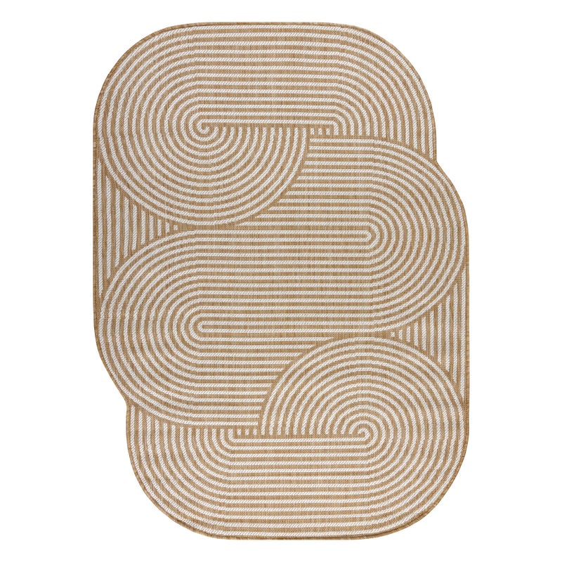 Dywan ORGANIC 1835 sizal Geometryczny ecru / naturalny - nowoczesny nieregularny kształt 133x190 cm