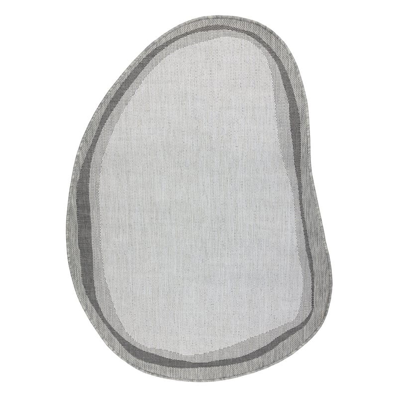 Dywan ORGANIC 2125 sizal Kamień ecru / szary - naturalny, nowoczesny nieregularny kształt 120x170 cm