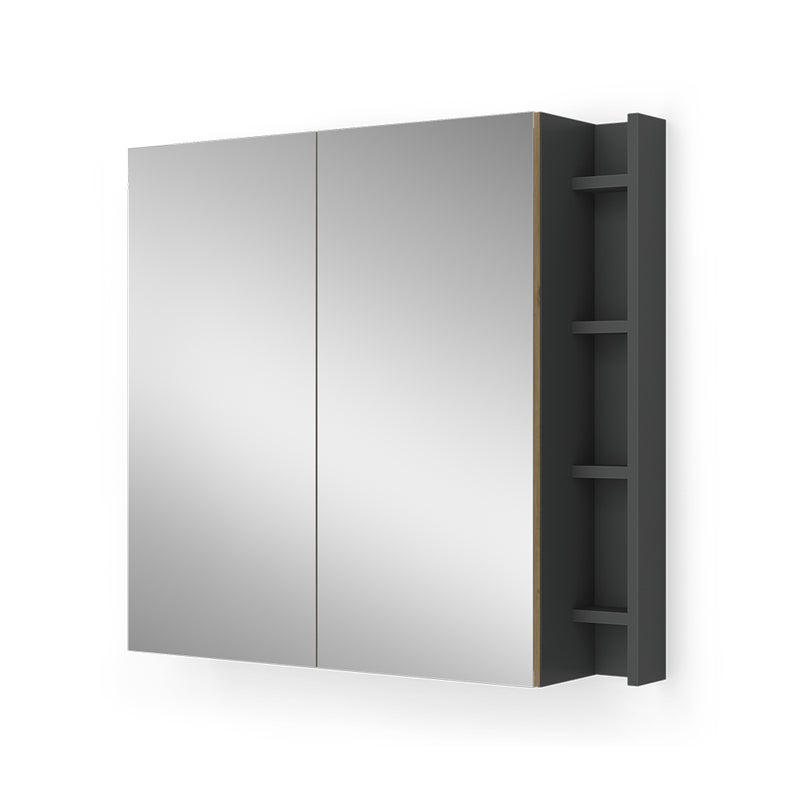 Vicco Szafka z lustrem w łazience Edelin, Antracyt/Artisan, 80 x 75 cm z półkami