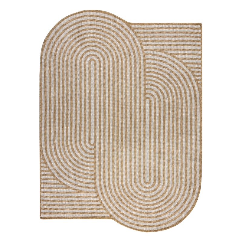 Dywan ORGANIC 2131 sizal Geometryczny ecru / naturalny - nowoczesny nieregularny kształt 133x190 cm