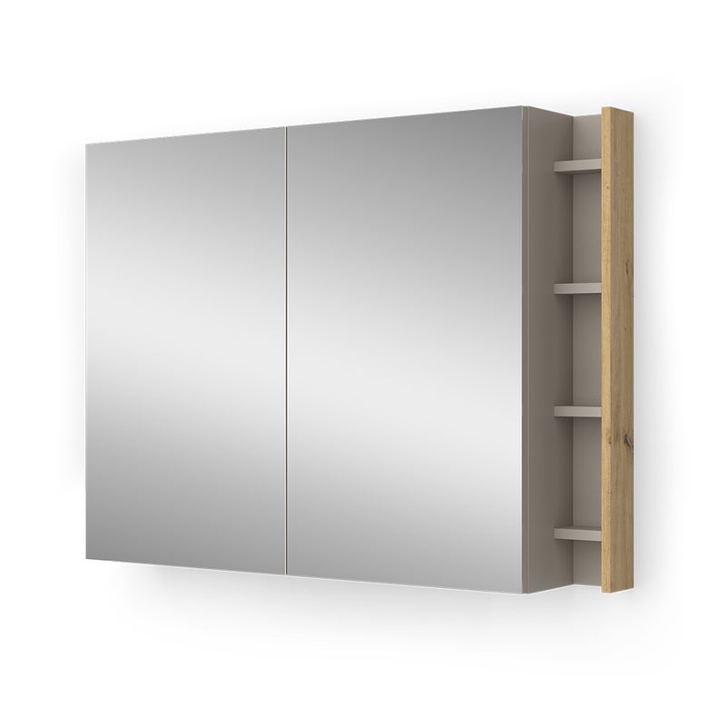 Vicco Szafka z lustrem w łazience Edelin, Kaszmir, 100 x 75 cm z półkami