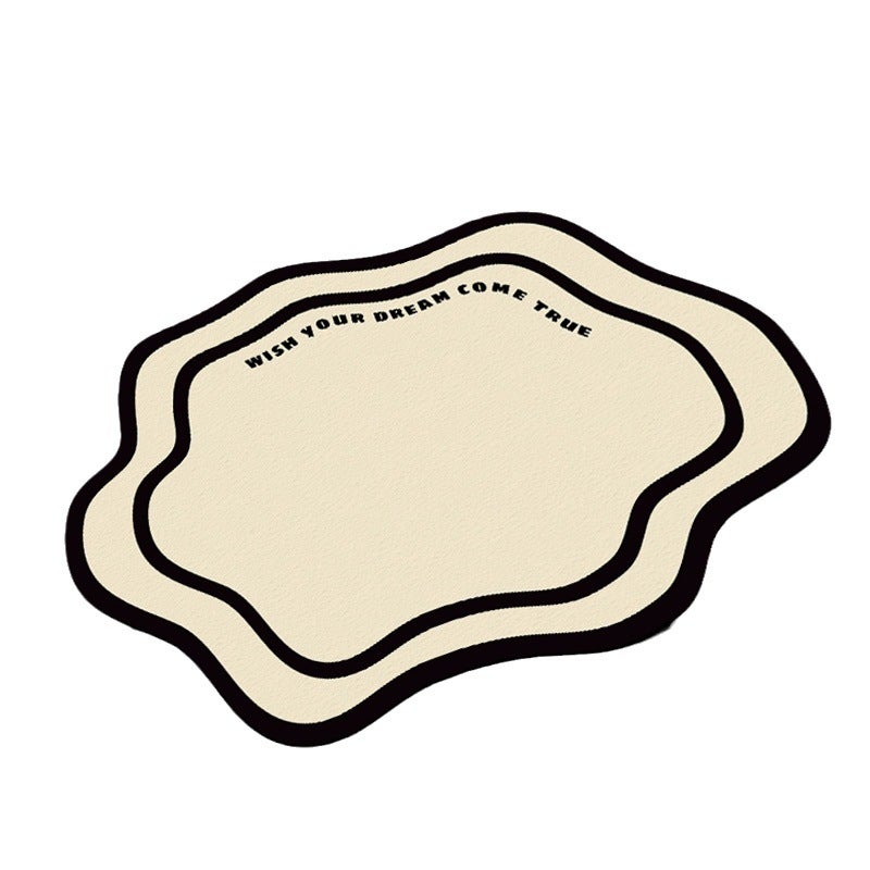 Dywanik łazienkowy w kolorze złamanej bieli, 50 x 80 cm, prosty styl amerykański, łatwy do wyschnięcia, chłonny, odporny na plamy i antypoślizgowy, w