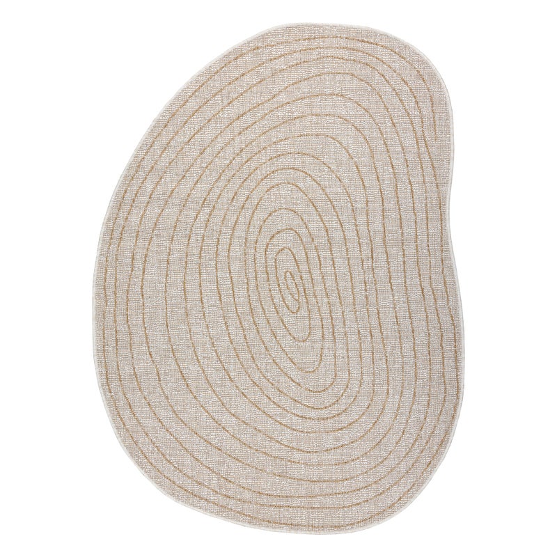 Dywan ORGANIC 2743 sizal Pień, słój drzewa ecru / naturalny - nowoczesny nieregularny kształt 133x190 cm