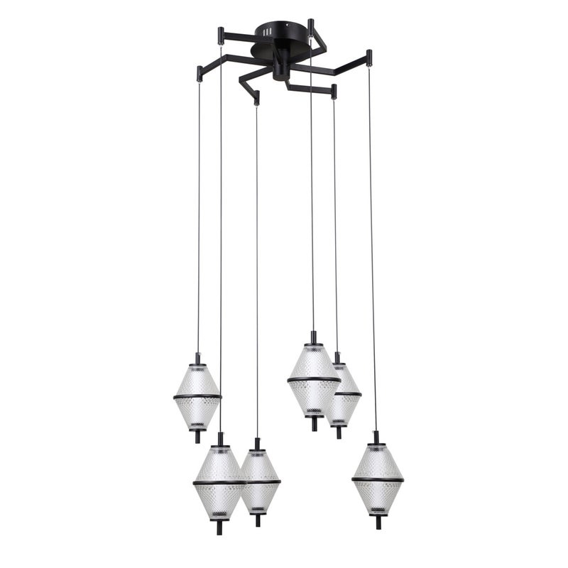 Lampa wisząca FUENTE LED 30W Ciepła biel 1795lm czarna matowa wym: 120 x 58 x 58 cm Italux
