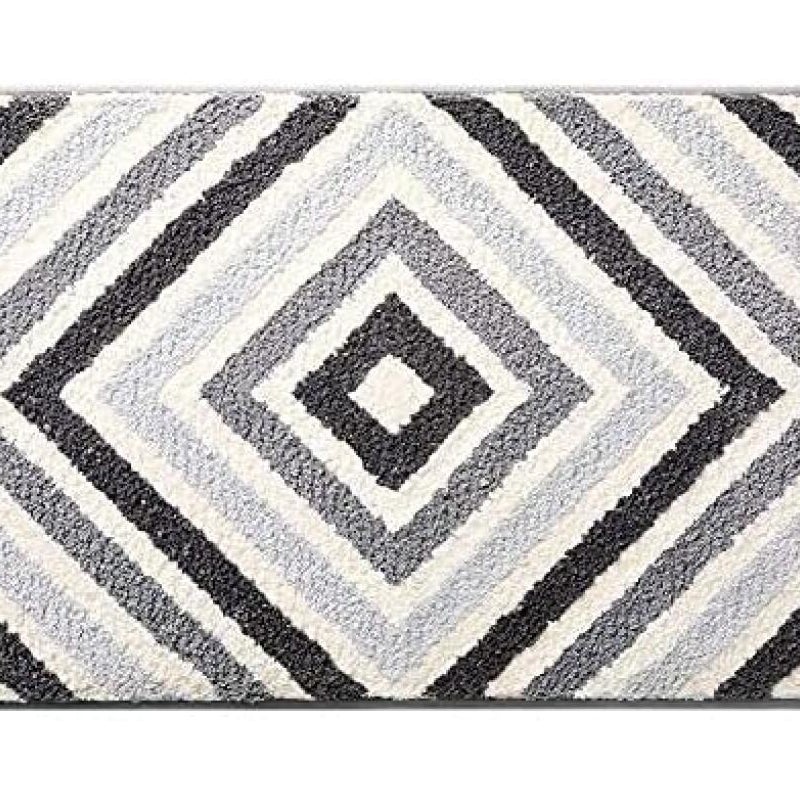 Mata łazienkowa antypoślizgowa, ultrachłonna i miękka, nadająca się do prania w pralce (szara, 40 x 60 cm)