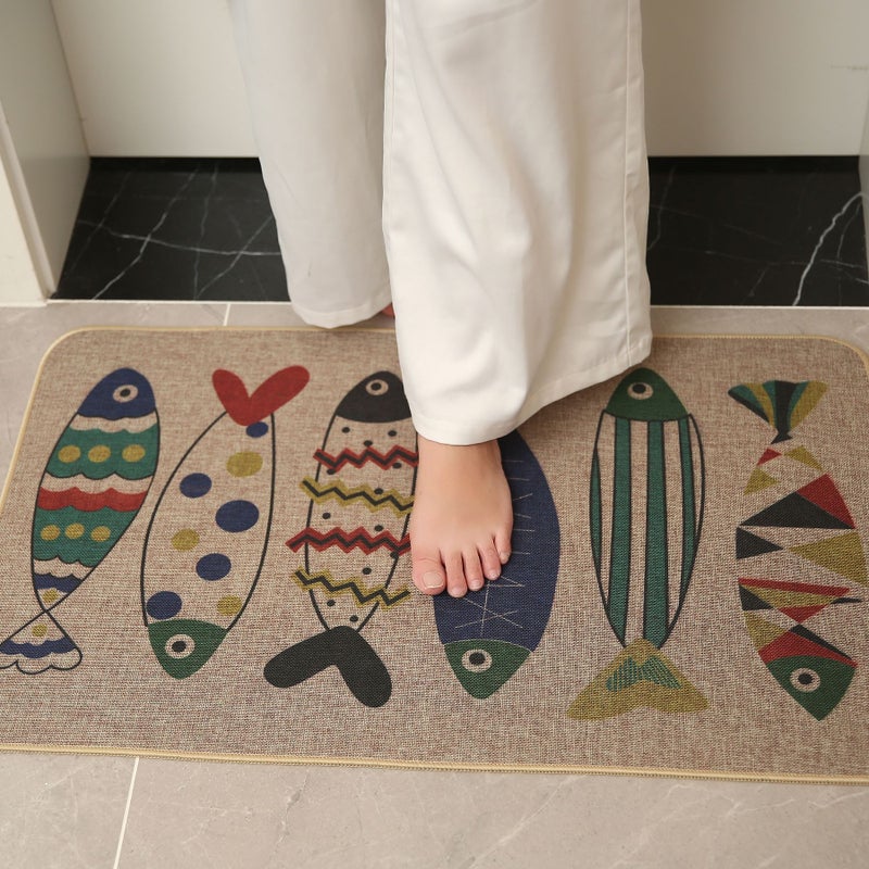 Mata lniana podłogowa 50 x 80 cm, mata wejściowa, mata antypoślizgowa do kuchni, chłonna mata łazienkowa, mata łazienkowa