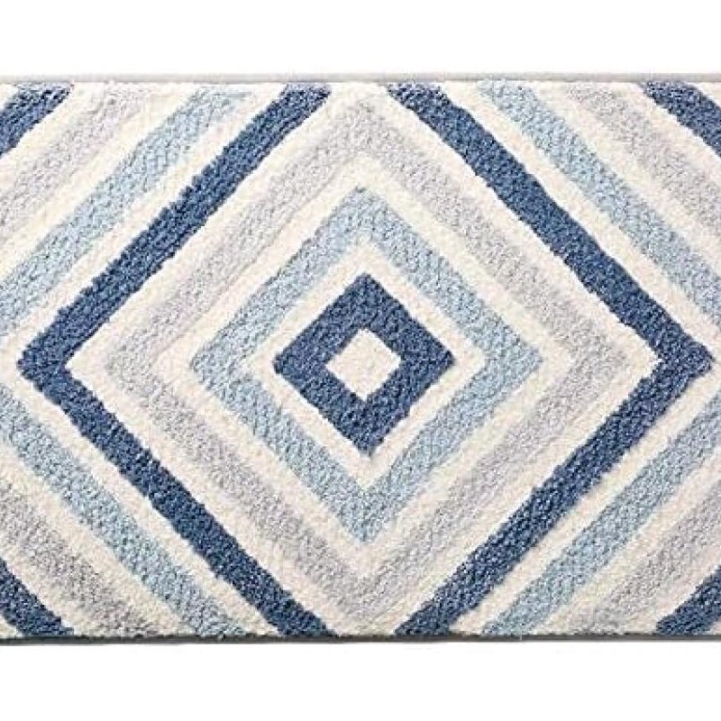 Mata łazienkowa antypoślizgowa, ultrachłonna i miękka, nadająca się do prania w pralce (niebieska, 40 x 60 cm)