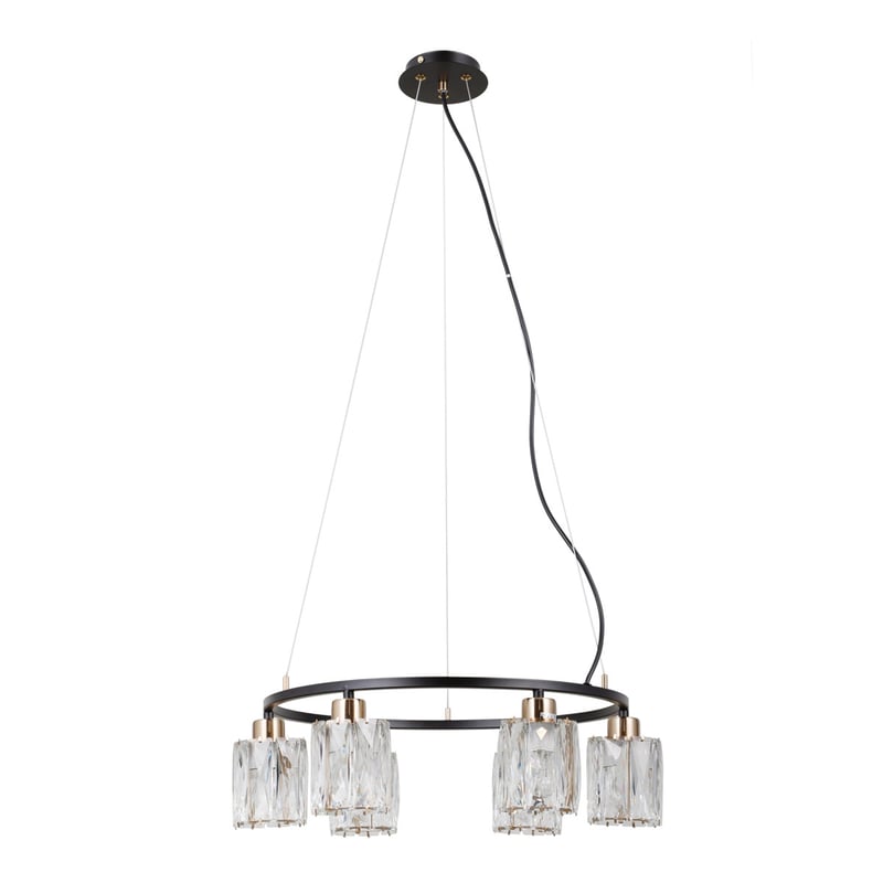 Lampa wisząca SIMONA czarna matowa 6 x E14 x 40W wym: 110 x 53 x 53 cm Italux